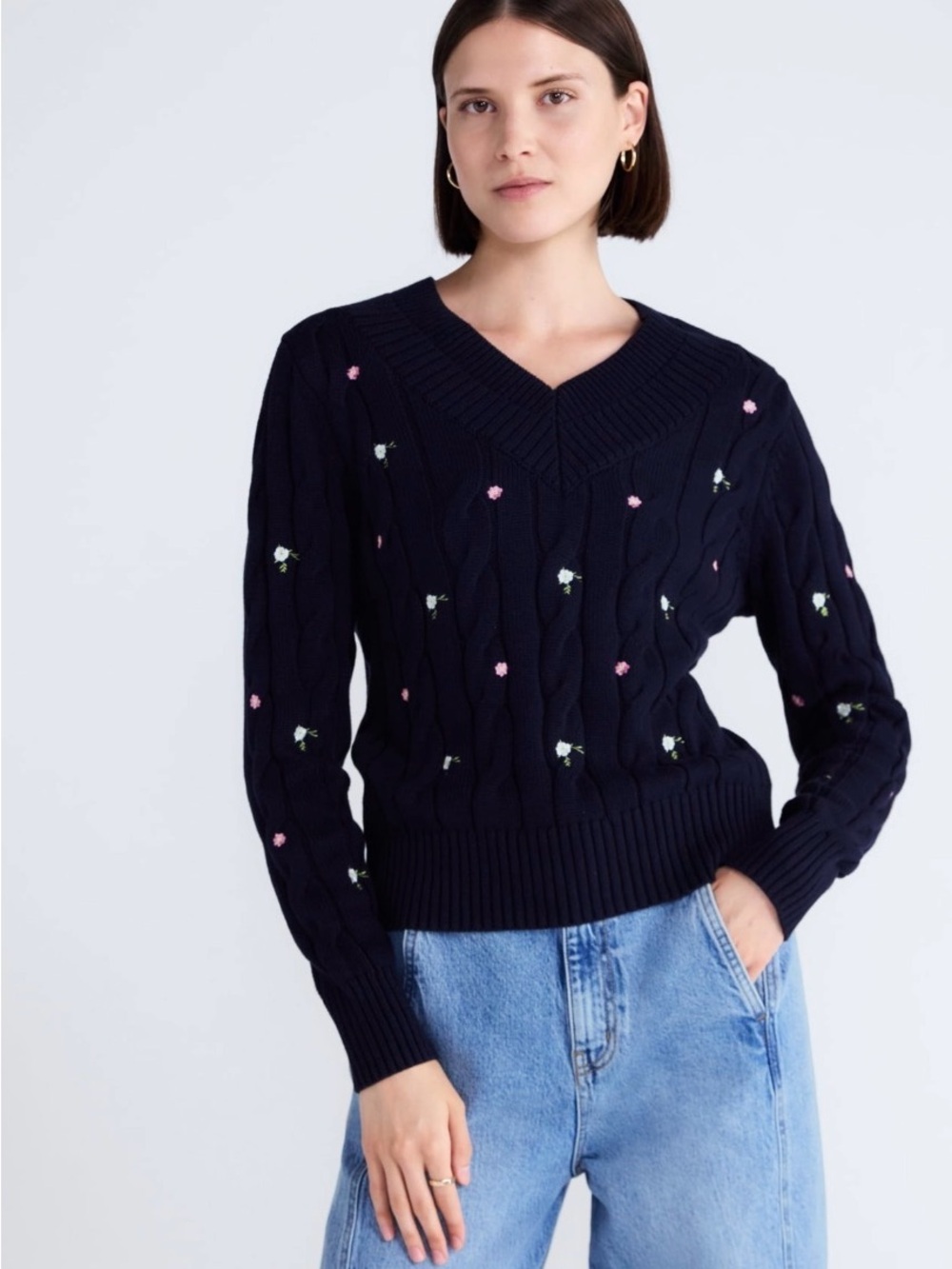 Free Assembly Women’s Cotton Cable Knit Sweater